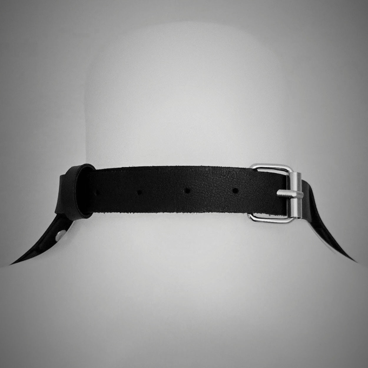 Black Faux Leather Layered Full Neck Collar Choker Necklace